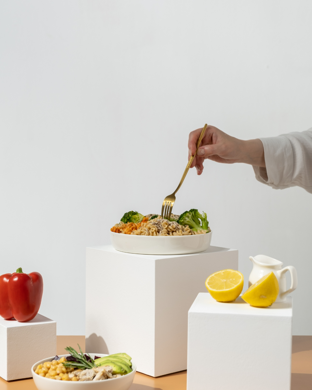 varios platos sanos al día