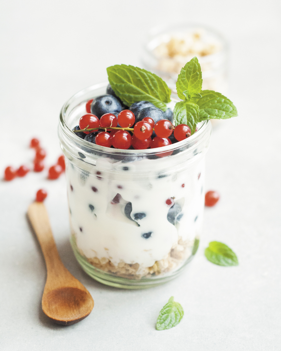 yogurt con arándanos